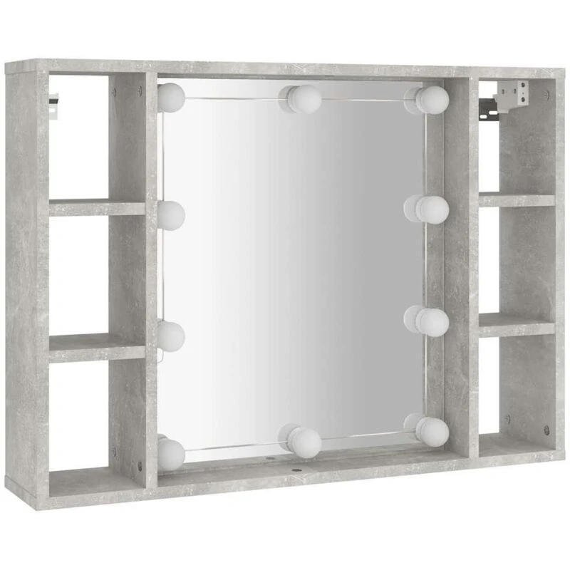 Image of vidaXL Mirror Cabinet with LED Concrete Grey 76x15x55 cm, Grey 808859