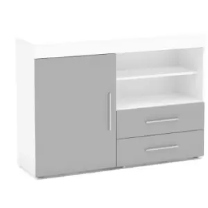 Image of Edgeware 1 Door 2 Drawer Sideboard White & Grey