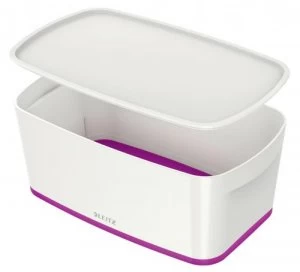Image of Leitz MyBox Small with Lid WOW White Purple