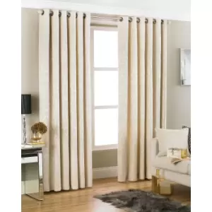 Image of Riva Home Firenze Ringtop Curtains (66x72 (168x183cm)) (Cream)
