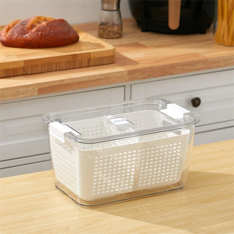 Image of Cottonfy UK 2-Layer Stackable Acrylic Draining Storage Box - White White M