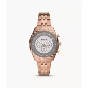 Image of Fossil Womens Hybrid Smartwatch Hr Scarlette Rose Gold-Tone Stainless Steel - Rose Gold