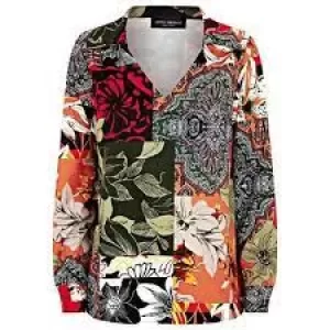 Image of James Lakeland Green V-Neck Collar Blouse - 8