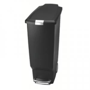 Image of Slingsby Slim Plastic Pedal Bin 40L Black 382648