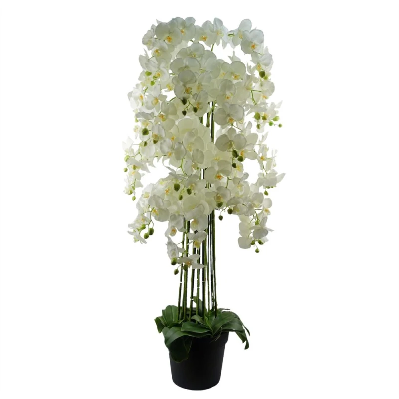 Image of Unbranded 150cm Giant White Orchid Plant - Artificial - 189 Real Touch Flowers - High Quality