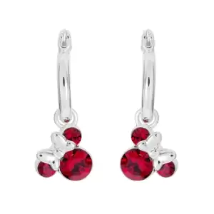 Image of Disney Minnie Silver Plated July Birthstone Hoop Earrings EF00509SJUYL.PH