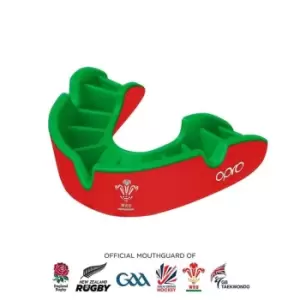 Image of Opro Wales Rugby Self-Fit WRU Youth Mouth Guard - Red