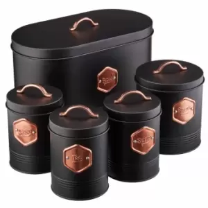 Image of Cooks Professional 5 Piece Kitchen Storage Set Black/Copper