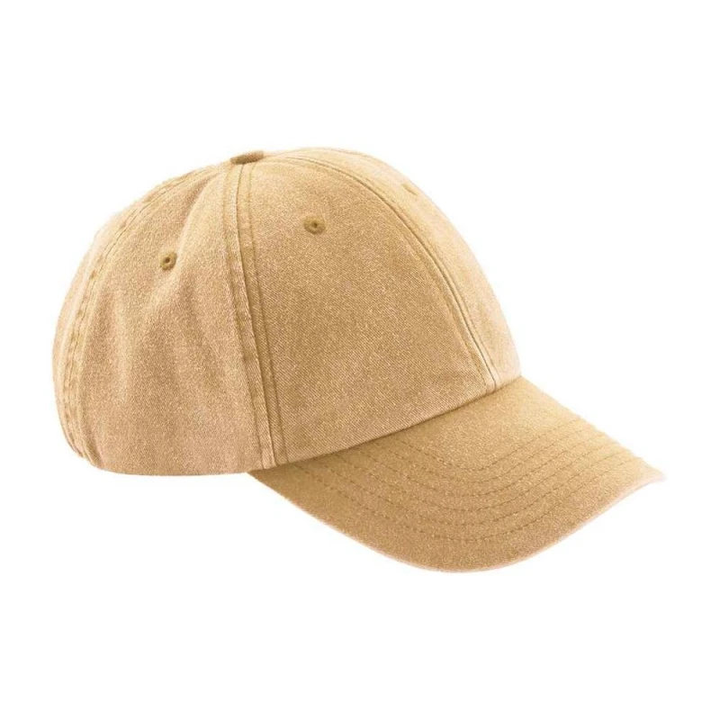 Image of Beechfield Beechfield Men Vintage Low Profile Cap in Mustard Mustard One Size Male 5063470573677