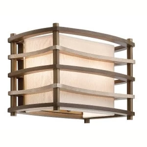Image of 2 Light Indoor Wall Light Bronze, Beige, E14