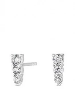 Image of Simply Silver Sterling Silver Cubic Zirconia Graduated 3 Crystal Mini Stud Earrings