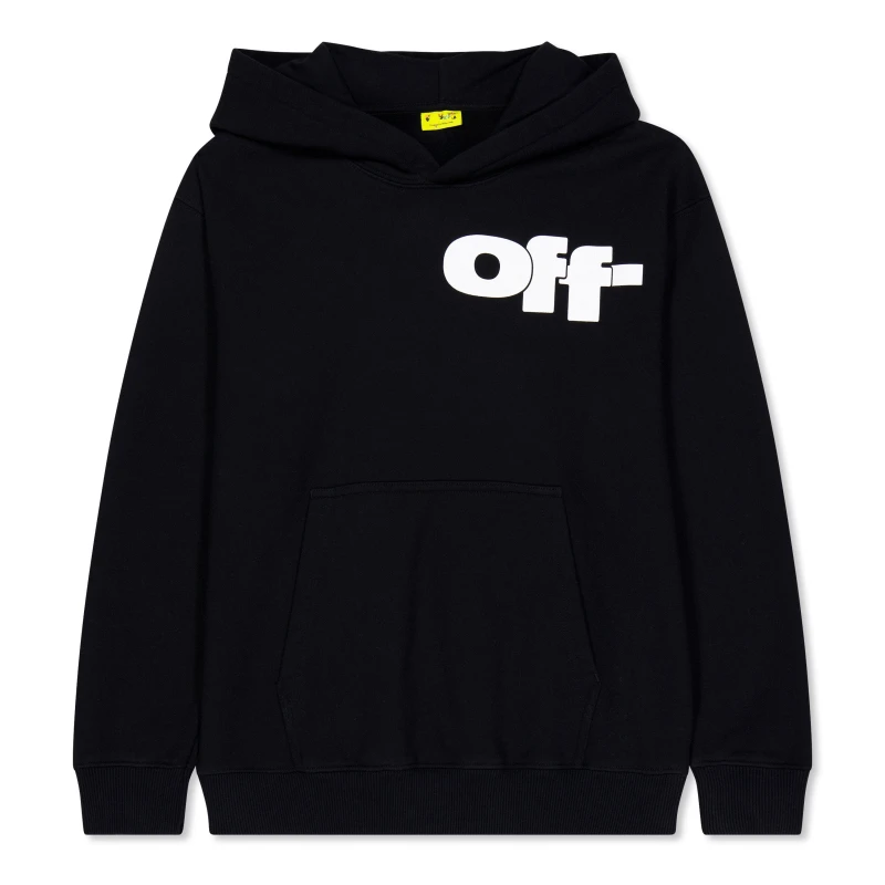Image of Off White Kids Pull Over Hoodie Blk/Wht 1001 unisex 6Y