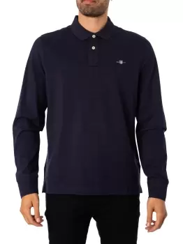 Image of Regular Shield Longsleeved Pique Polo Shirt