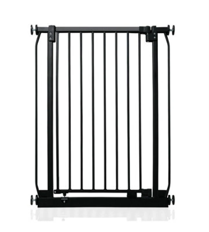 Image of Safetots Extra Tall Elite Safety Gate, 71Cm - 80Cm, Matt Black, Extra Tall 96.8Cm In Height, Pressure Fit Stair Gate