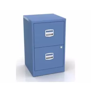 Image of Bisley 2 Drawer Metal Filing Cabinet - Blue
