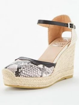 Image of Kanna Ines20 Snake Wedge Espadrille - Off White