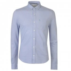 Image of Original Penguin Original Long Sleeve Knitted Shirt - Amparo Blue