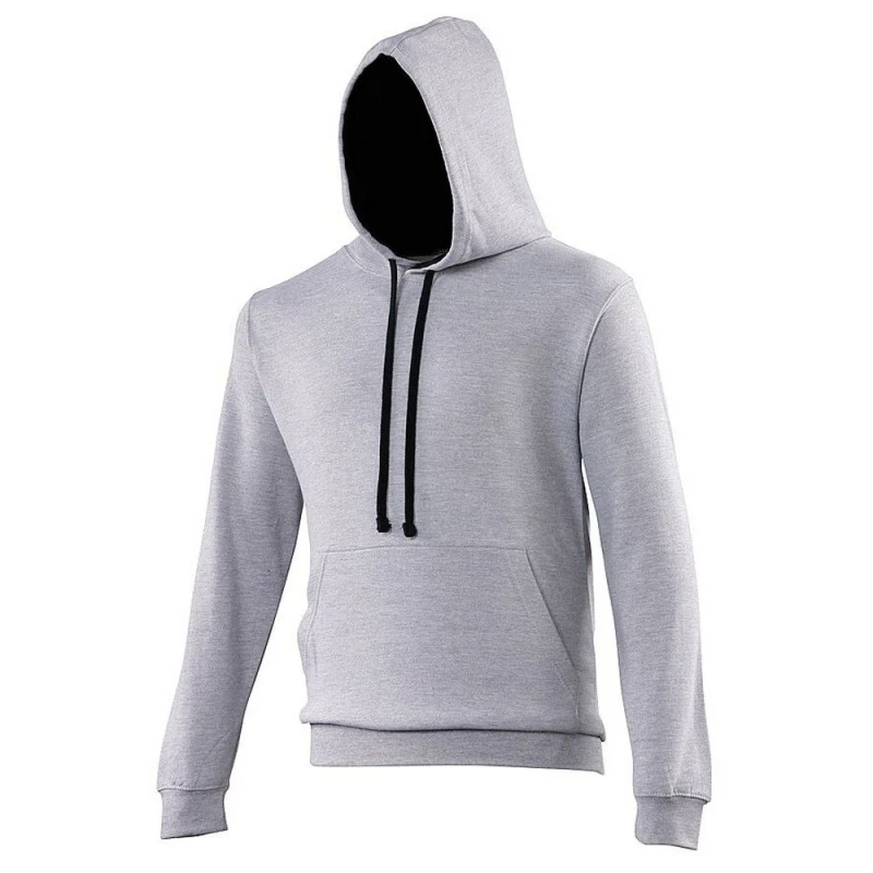 Image of AWDis AWDis Men Varsity Hooded Sweatshirt Hoodie in Grey Size: X-Small Grey XS Male 5054171853472