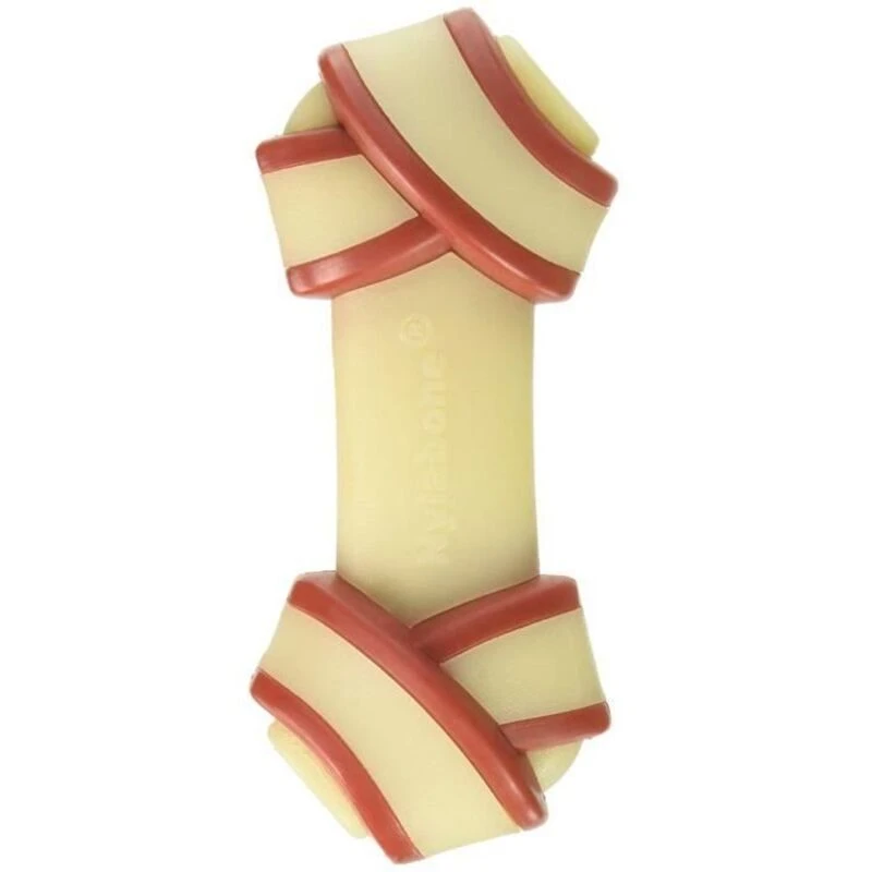 Image of NYLABONE Nylabone N-grown rough leather dog bone - for Extreme Chewers, beef, Medium - S6101487