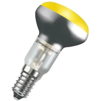 Image of Crompton - Lamps 25W R50 Reflector SES-E14 Dimmable Yellow 100° 110lm SES Small Screw E14 Incandescent Coloured Light Bulb