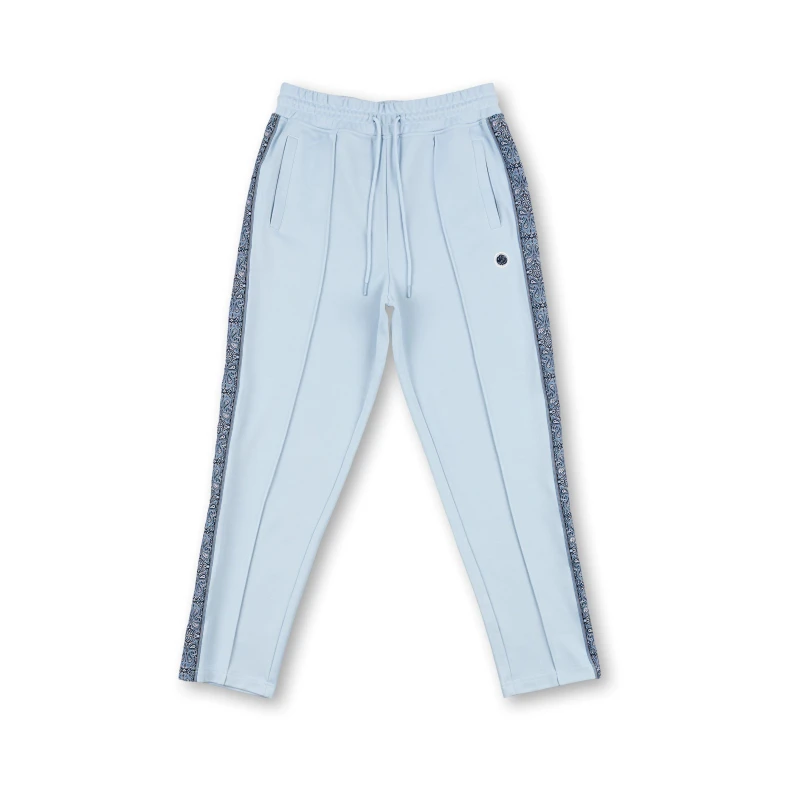 Image of Pretty Green Mens Eclipse Paisley Open Hem Woven Joggers Light Blue male Small