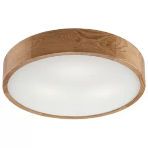 Image of Round Cylindrical Ceiling Light Oak, 3x E27