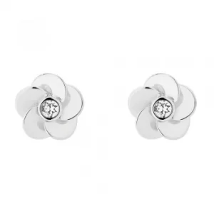 Image of Ted Baker Pelipa Silver Finish Polished Flower Stud Earrings...