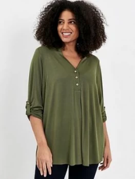 Image of Evans Jersey Shirt - Khaki, Size 20, Women