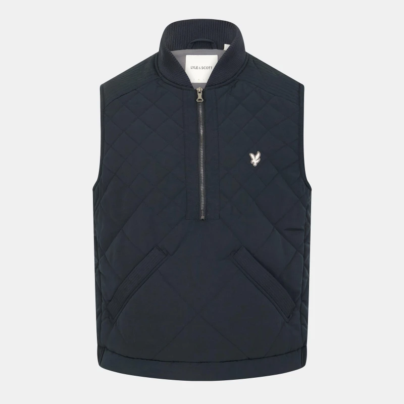 Image of Lyle and Scott Quilted Gillet - Blue Blue XS