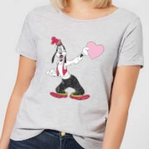 Image of Disney Goofy Love Heart Womens T-Shirt - Grey - S