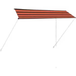 Image of Retractable Awning 350x150cm Orange and Brown Vidaxl Multicolour