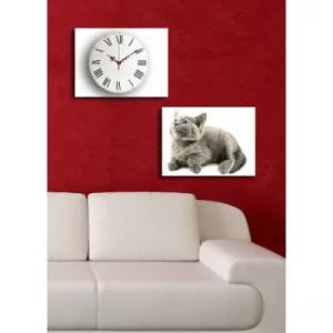 Image of 2P3040CS-130 Multicolor Decorative Canvas Wall Clock (2 Pieces)