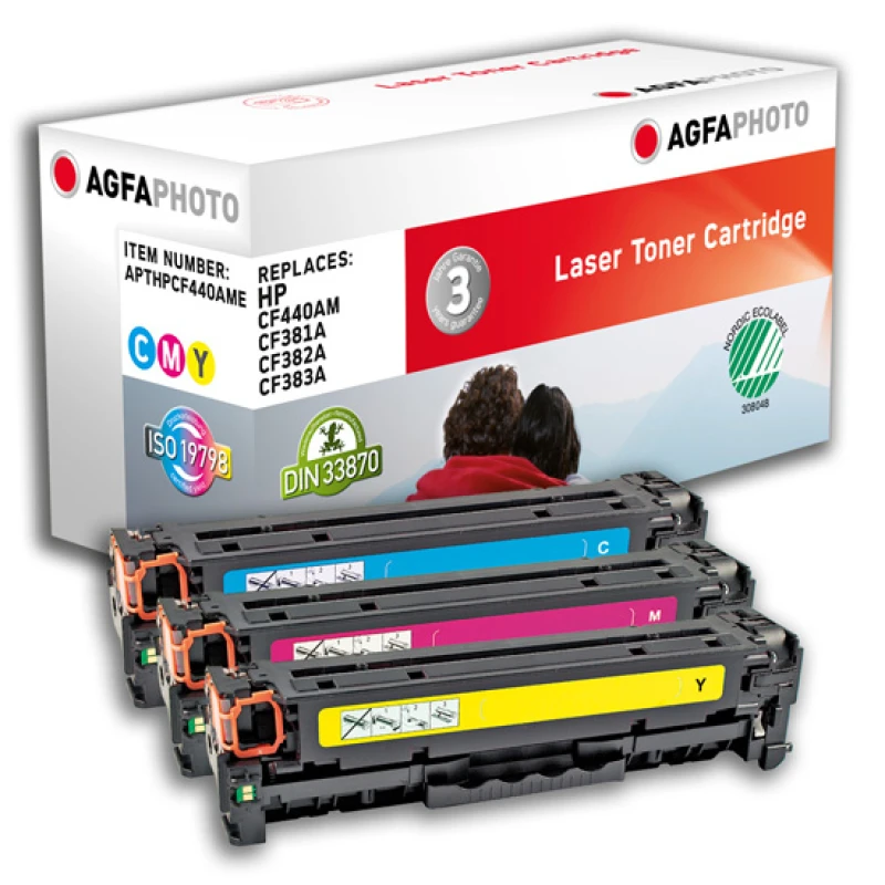 Image of AgfaPhoto APTHPCF440AME toner cartridge 3 pc(s) Cyan. Magenta. Yellow