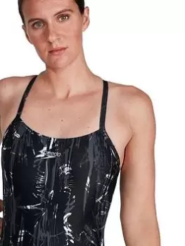 Image of Speedo Allover Rippleback - Black, Size 30, Women