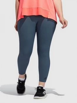 Image of Adidas Alphaskin 7/8 Heat Ready Leggings (Curve) - Blue