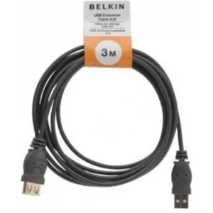 Image of Belkin 3m Tradepack Two USB Extension Cables A to A - Grey