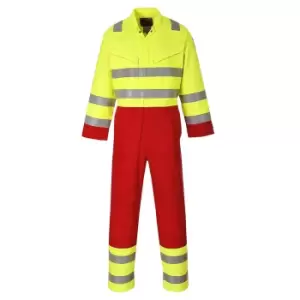 Image of Biz Flame Mens Pro Flame Resistant Services Coverall Yellow M