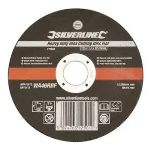 Image of Silverline Heavy Duty Inox Cutting Disc Flat 125 x 1.2 x 22.23mm 276598