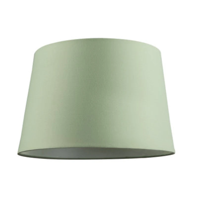 Image of Happy Homewares Olive Green Cotton Fabric Drum Lampshade With White Cotton Inner