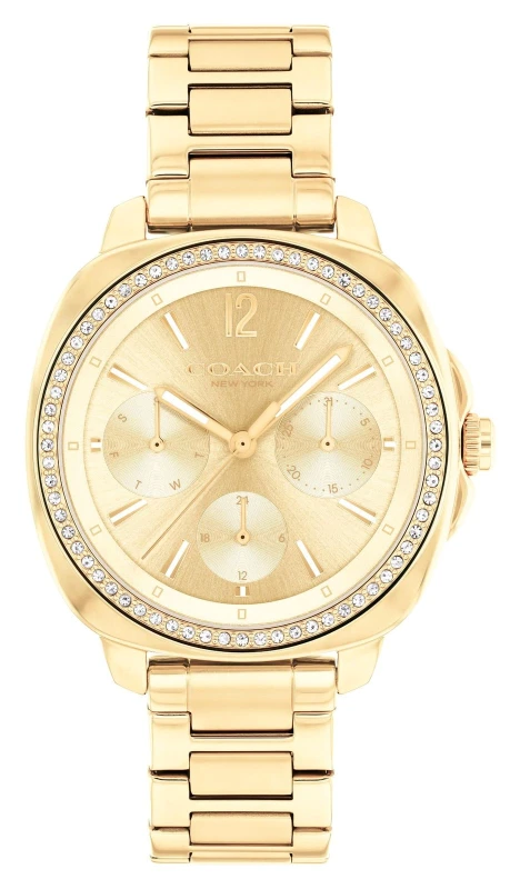 Image of Coach 14504393 Womens Kitt (34mm) Gold Dial / Gold-Tone Watch