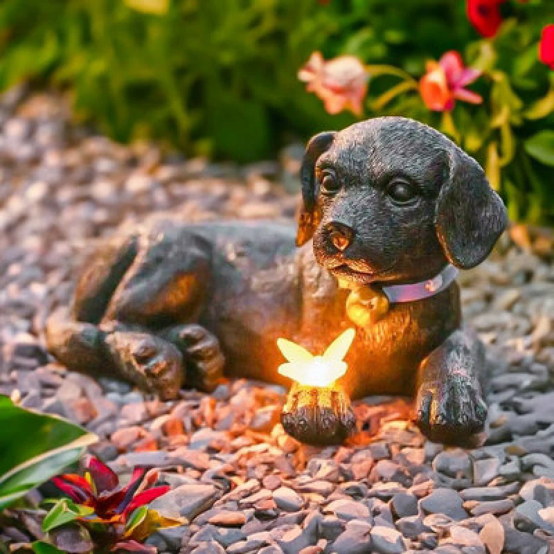 Image of Marco Paul Solar Light Up Puppy With Butterfly
