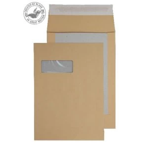 Image of Blake Purely Packaging C4 120gm2 Peel and Seal Window Pocket Envelopes Manilla Pack of 125