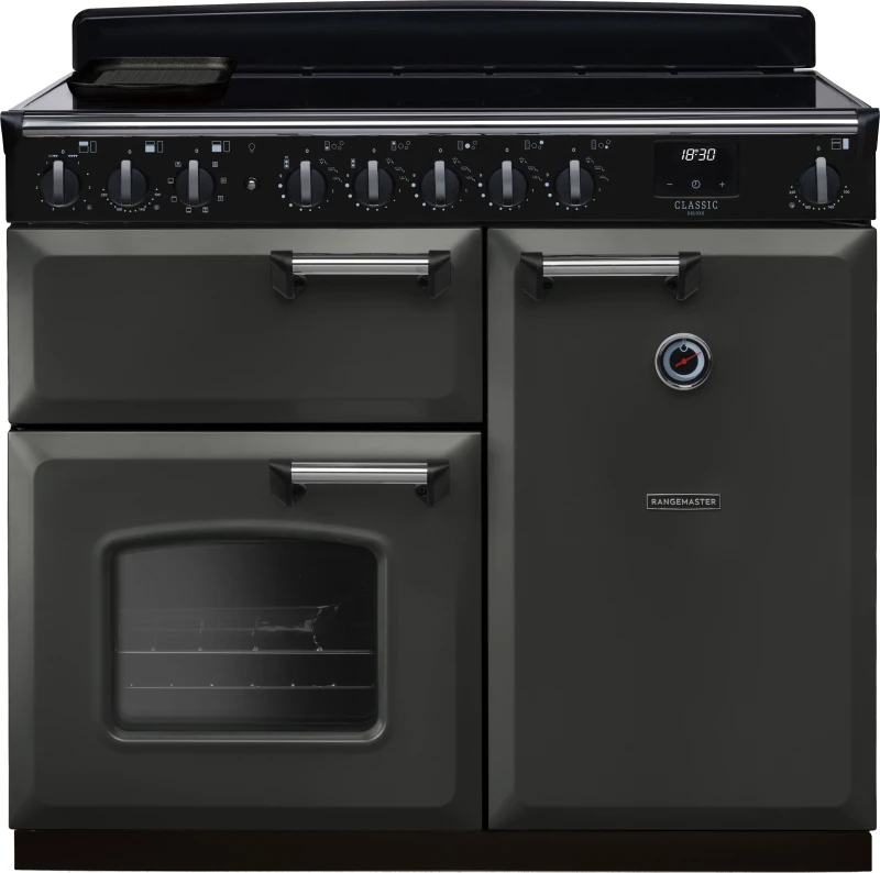 Image of Rangemaster CLDL100EIPSLT/CM1 Classic Deluxe 100cm Induction Range Cooker Chrome Trim 14674 - SLATE CLDL100EIPSLT/CM1