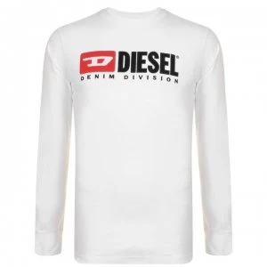 Image of Diesel Division Long Sleeve T Shirt - White 100