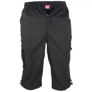 Image of Duke Mens Mason Kingsize Cargo Capri Shorts (6XL) (Black)