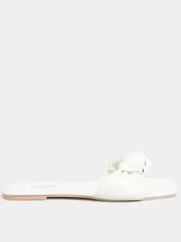Image of Yours Extra Wide Fit Knot Vamp Mule White, Size 5Eee, Women