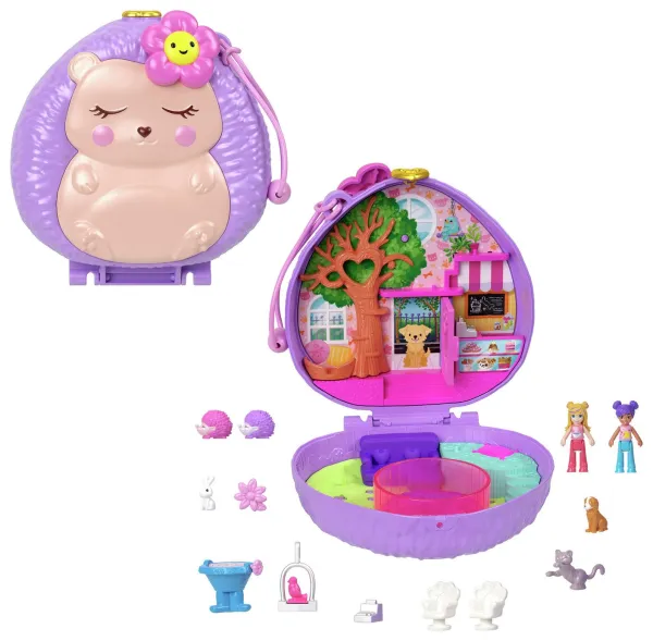 Image of Polly Pocket Hedgehog Coffee Shop Compact Playset