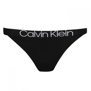 Image of Calvin Klein Eco Cotton Tanga Bottoms - Black