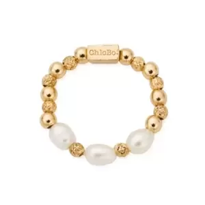 Image of ChloBo Gold Plated Triple Sparkle Pearl Ring