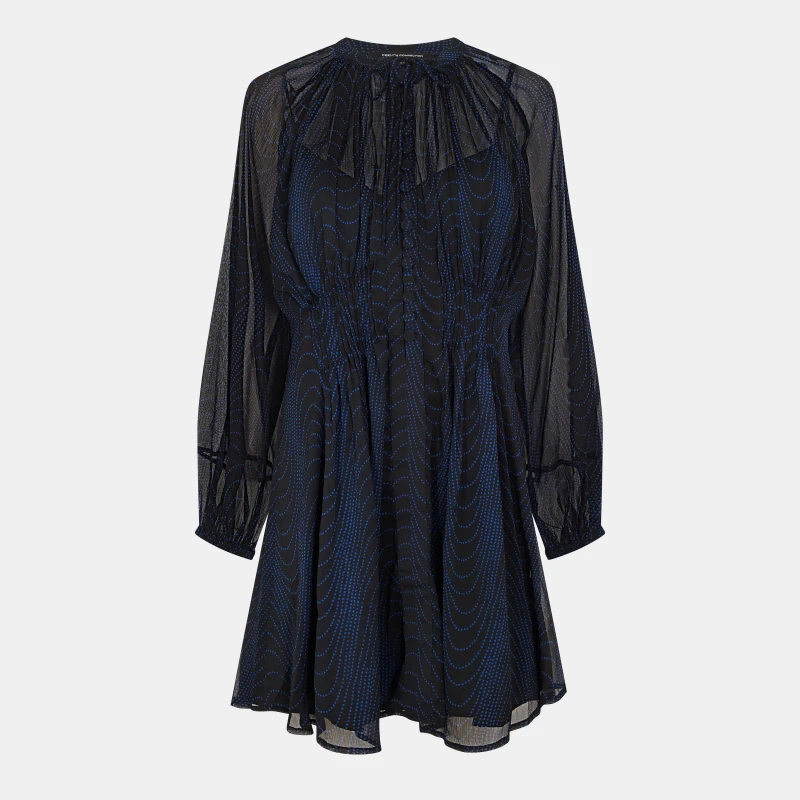 Image of French Connection Womens Grace Artemis Smock Dress Blackout female 8 (XS)